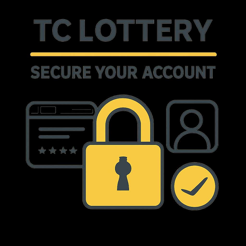 Illustration explaining account security for Tc Lottery users.