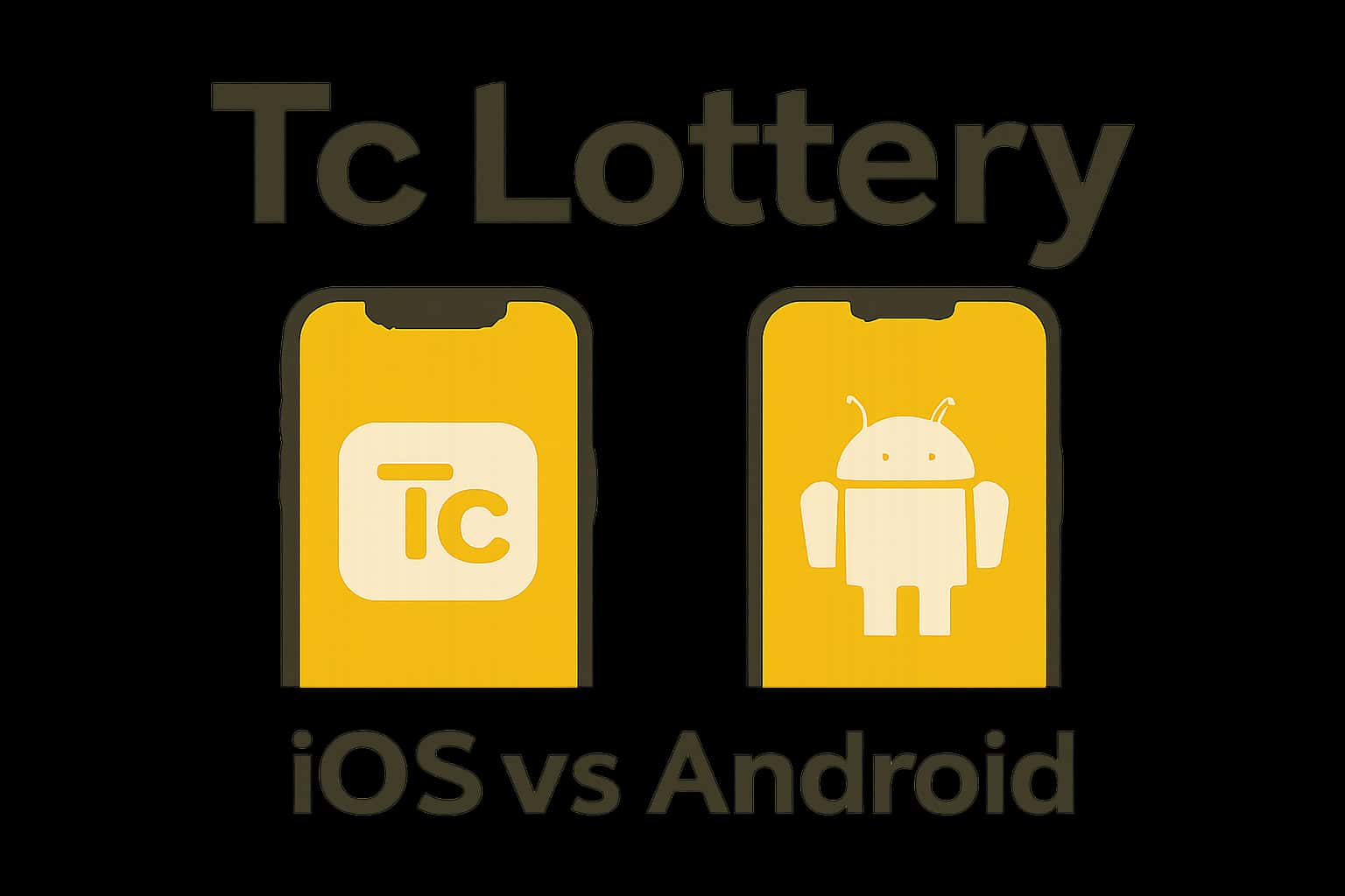 An informational graphic about Tc Lottery and its availability on iOS and Android platforms.