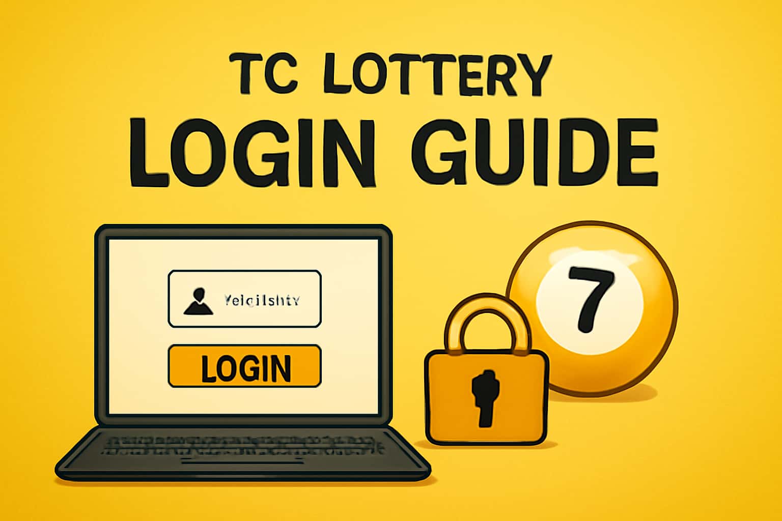 Visual representation of the Tc Lottery Login Guide with text.