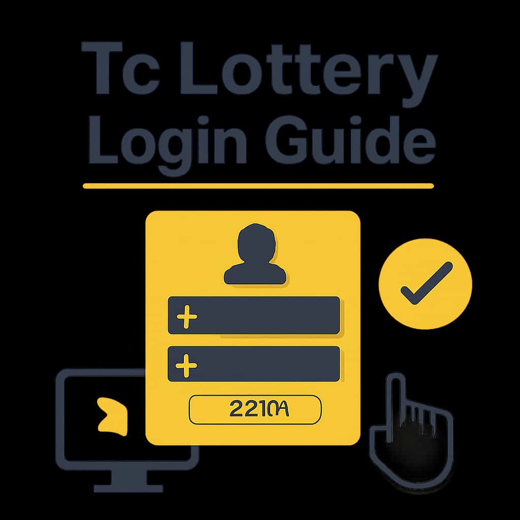 Illustration depicting Tc Lottery login process.